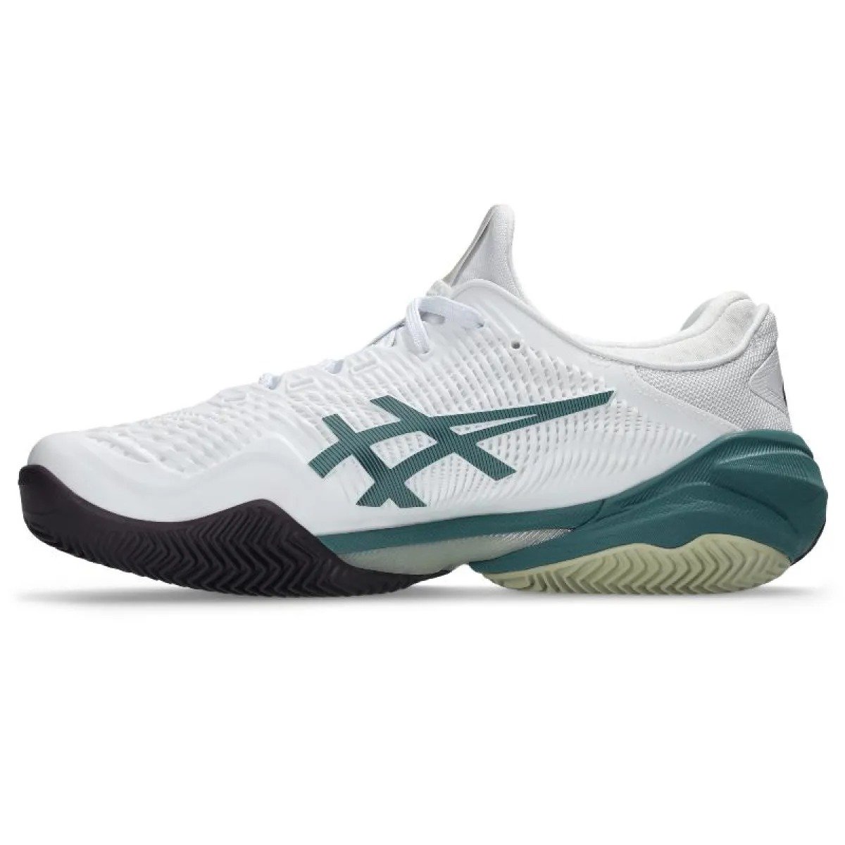 Asics Court FF 3 Clay White Green Shoes - Image 4