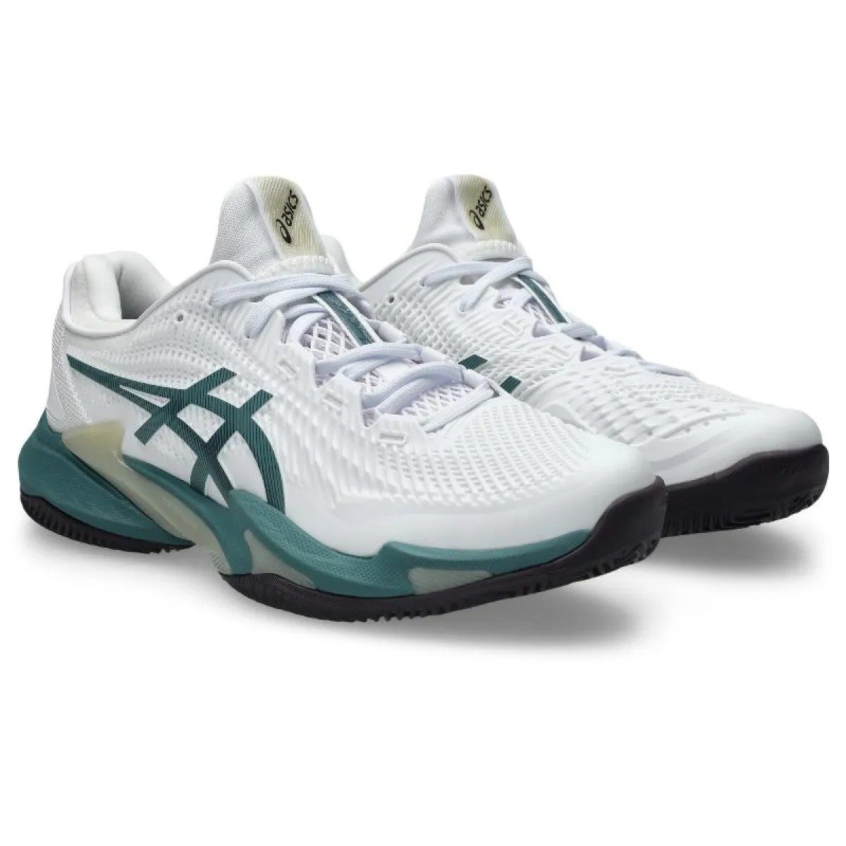 Asics Court FF 3 Clay White Green Shoes - Image 5