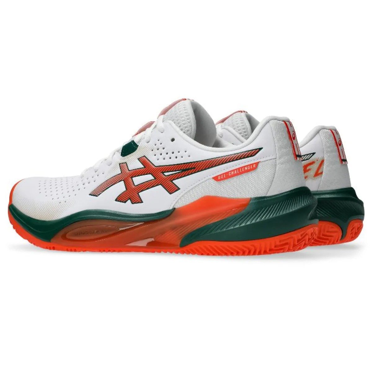 Asics Gel Challenger 15 Padel White Orange Shoes - Image 4
